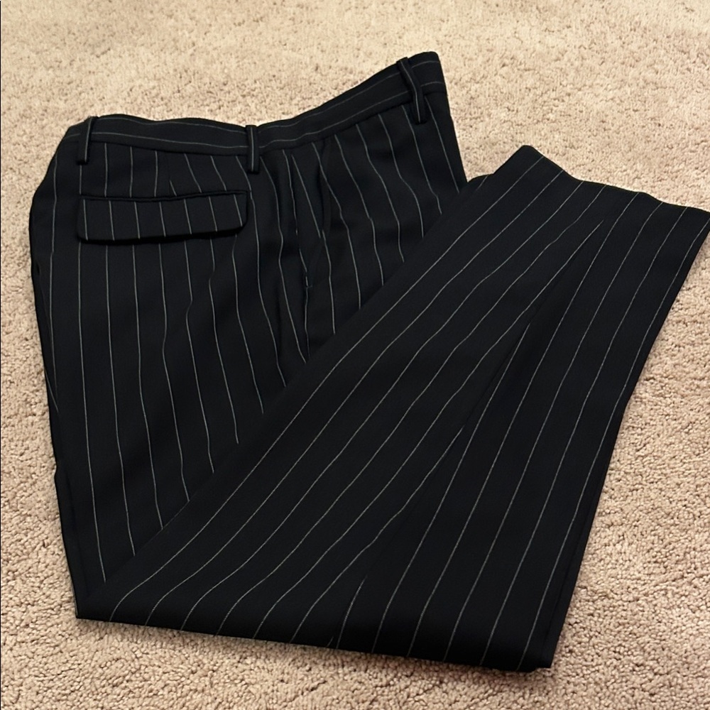 Sandro Midnight Navy Pinstripe Dress Pants